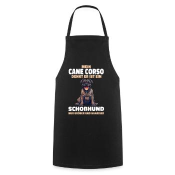 Cane Corso Italiano Hund - Kochschürze - Schwarz - Vorne - AI Model Male 185 dark (185cm)