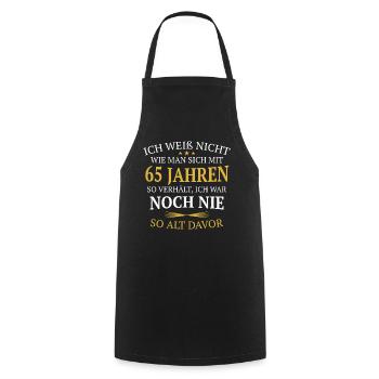 Geschenk 65 Jahre Geburtstagskind - Kochschürze - Schwarz - Vorne - AI Model Male 185 dark (185cm)