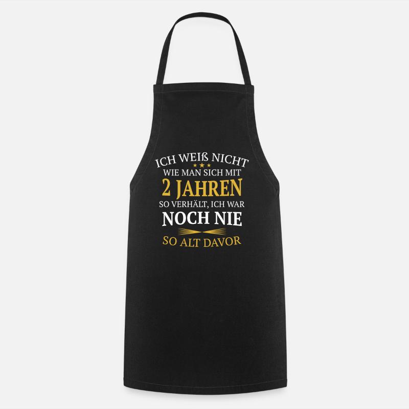 Geschenk 2 Jahre Geburtstagskind - Kochschürze - Schwarz