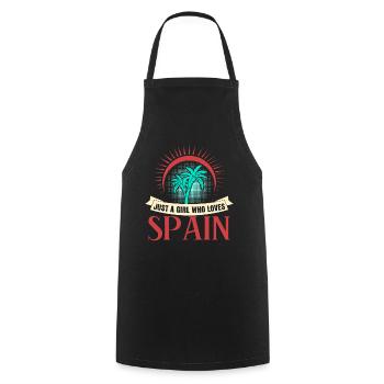 Espagne Vacances Espagnol - Tablier de cuisine - noir - Devant - AI Model Male 185 dark (185cm)