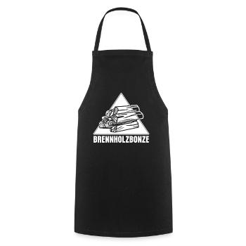 Brennholz Feuerholz Kamin Lagerfeuer - Kochschürze - Schwarz - Vorne - AI Model Male 185 dark (185cm)