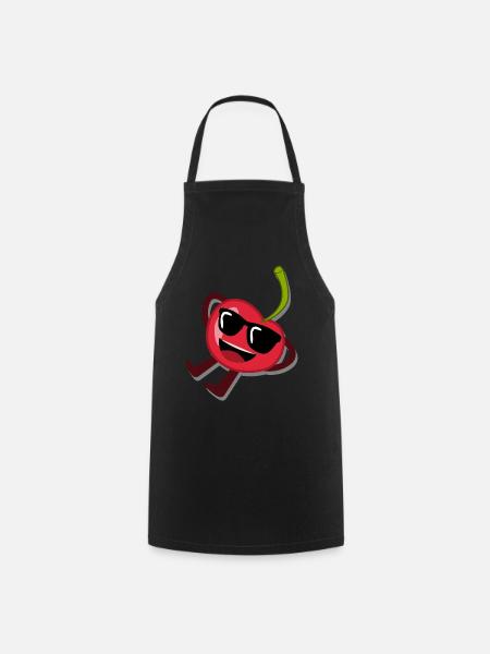 Kirsche mit Sonnenbrille Kirschen - Kochschürze - Schwarz