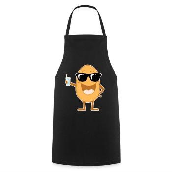 Party Kartoffel mit Sonnenbrille - Kochschürze - Schwarz - Vorne - AI Model Male 185 dark (185cm)