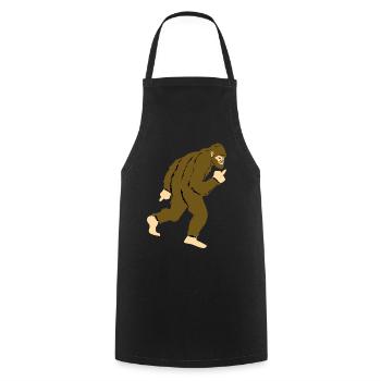 Bigfoot montre un doigt d’honneur - Tablier de cuisine - noir - Devant - AI Model Male 185 dark (185cm)