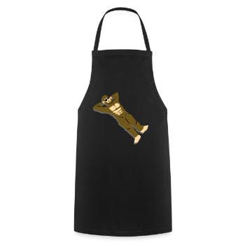 Bigfoot is located on the beach - Cooking Apron - black - Front - AI Model Male 185 dark (185cm)