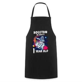Gift 1 Year Birthday Child - Cooking Apron - black - Front - AI Model Male 185 dark (185cm)