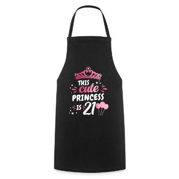 Gift 21 Years Birthday Child - Cooking Apron - black - Front - AI Model Male 185 dark (185cm)