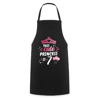 Cadeau 7 ans anniversaire garçon ou fille - Tablier de cuisine - noir - Devant - AI Model Male 185 dark (185cm)