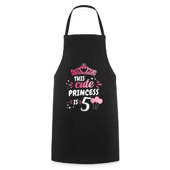 Cadeau 5 ans anniversaire garçon ou fille - Tablier de cuisine - noir - Devant - AI Model Male 185 dark (185cm)