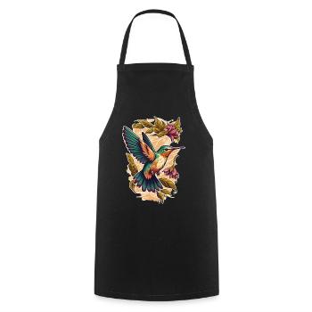 Hummingbird Hummingbird Bird Hummingbird Animal - Cooking Apron - black - Front - AI Model Male 185 dark (185cm)
