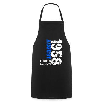 1958 August Limited Edition 65th Birthday Outfit - Cooking Apron - black - Front - AI Model Male 185 dark (185cm)