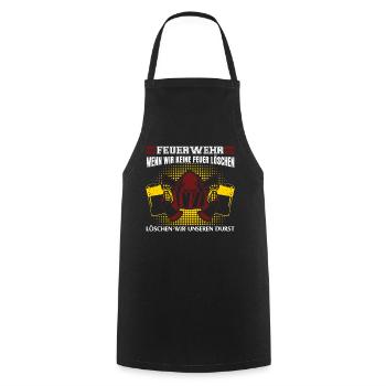 Feuerwehr Bier Jugendfeuerwehr - Kochschürze - Schwarz - Vorne - AI Model Male 185 dark (185cm)