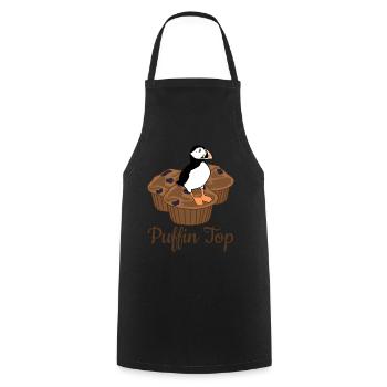 Dessus de macareux au lieu de dessus de muffins - Tablier de cuisine - noir - Devant - AI Model Male 185 dark (185cm)