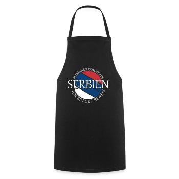 serbische Flagge Serbien Serbe - Kochschürze - Schwarz - Vorne - AI Model Male 185 dark (185cm)