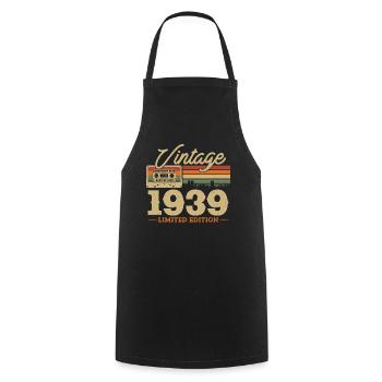 1939 - 84/85e anniversaire - Tablier de cuisine - noir - Devant - AI Model Male 185 dark (185cm)