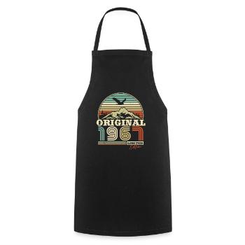 Cool Birthday Present 1967 - Cooking Apron - black - Front - AI Model Male 185 dark (185cm)