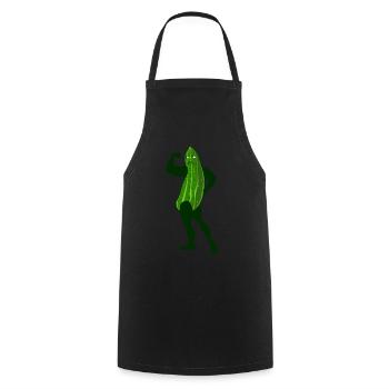 Bodybuilder Cucumber Cucumber Bodybuilding - Cooking Apron - black - Front - AI Model Male 185 dark (185cm)