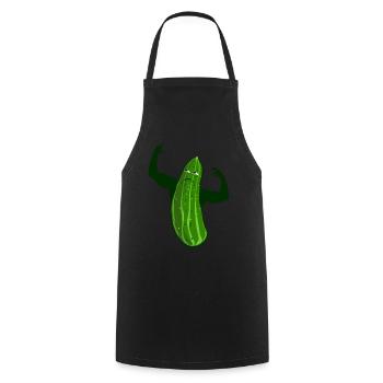 Cucumber Bodybuilding Bodybuilder Cucumber - Cooking Apron - black - Front - AI Model Male 185 dark (185cm)