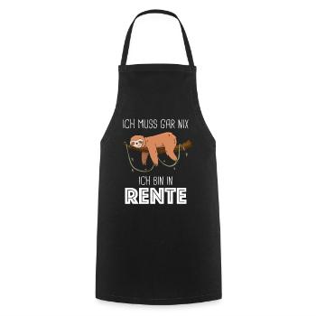 Ruhestand Rentner Rente Pension Renteneintritt - Kochschürze - Schwarz - Vorne - AI Model Male 185 dark (185cm)