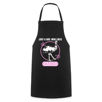 Emu Girl Emus - Cooking Apron - black - Front - AI Model Male 185 dark (185cm)