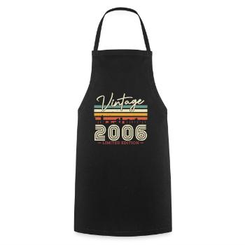 Vintage Gift 2006 17/18 Years - Cooking Apron - black - Front - AI Model Male 185 dark (185cm)