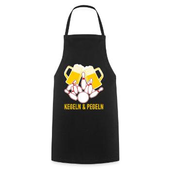 Kegeln Bier trinken Kegler Kegelverein - Kochschürze - Schwarz - Vorne - AI Model Male 185 dark (185cm)