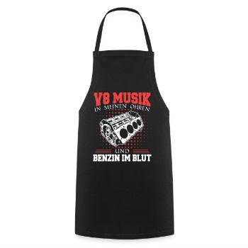 V8 Motor 8 Zylinder Hubraum Auto Tuning Tuner - Kochschürze - Schwarz - Vorne - AI Model Male 185 dark (185cm)
