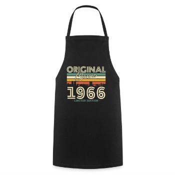 Original vintage gift 1966, 57/58 years - Cooking Apron - black - Front - AI Model Male 185 dark (185cm)