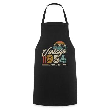 Cadeau d’anniversaire vintage 1954 - Tablier de cuisine - noir - Devant - AI Model Male 185 dark (185cm)