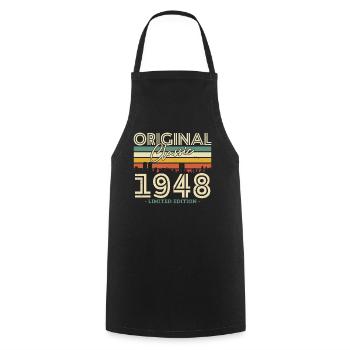 Vintage 1948 Birthday Gift - Cooking Apron - black - Front - AI Model Male 185 dark (185cm)