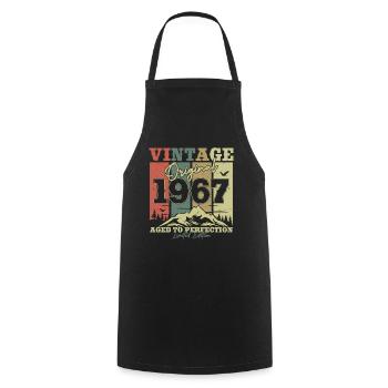À l’origine 1967 Vintage Birthday Retro - Tablier de cuisine - noir - Devant - AI Model Male 185 dark (185cm)