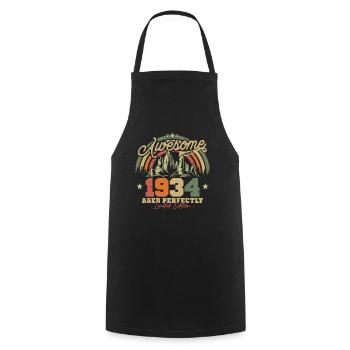 Cadeau d’anniversaire vintage 1934 - Tablier de cuisine - noir - Devant - AI Model Male 185 dark (185cm)