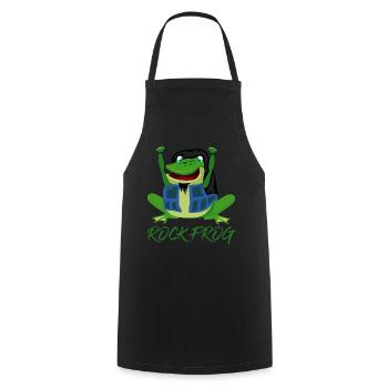 Frosch Rockmusik Frösche - Kochschürze - Schwarz - Vorne - AI Model Male 185 dark (185cm)