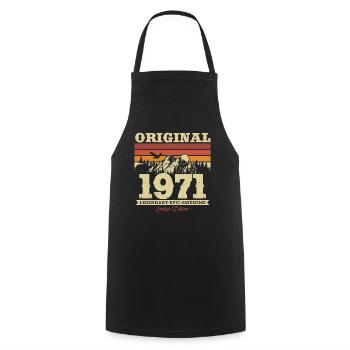 Millésime 1971 Cadeau 52/53 Années - Tablier de cuisine - noir - Devant - AI Model Male 185 dark (185cm)