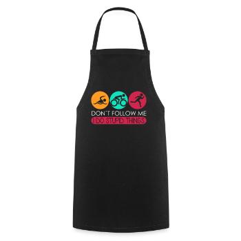 Triathlon Triathlètes Drôles Triathlète - Tablier de cuisine - noir - Devant - AI Model Male 185 dark (185cm)