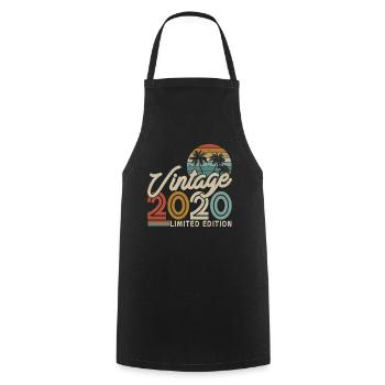 Vintage Birthday Gift 2020 - Cooking Apron - black - Front - AI Model Male 185 dark (185cm)