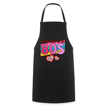 80s 1980s Disco Retro 80s Party - Cooking Apron - black - Front - AI Model Male 185 dark (185cm)