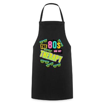 1980 Disco Therapy 80s Party 80s - Cooking Apron - black - Front - AI Model Male 185 dark (185cm)