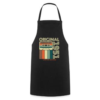 Cadeau d’anniversaire 1951 Vintage - Tablier de cuisine - noir - Devant - AI Model Male 185 dark (185cm)
