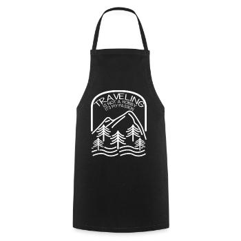 Randonnée Vacances Voyage Voyage Tour du Monde - Tablier de cuisine - noir - Devant - AI Model Male 185 dark (185cm)