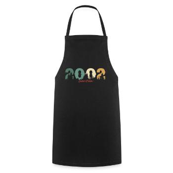 Cadeau d’anniversaire Vintage Nature 2002 - Tablier de cuisine - noir - Devant - AI Model Male 185 dark (185cm)
