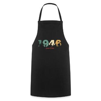 Vintage Natur Geschenk 1946 77 Jahre - Kochschürze - Schwarz - Vorne - AI Model Male 185 dark (185cm)