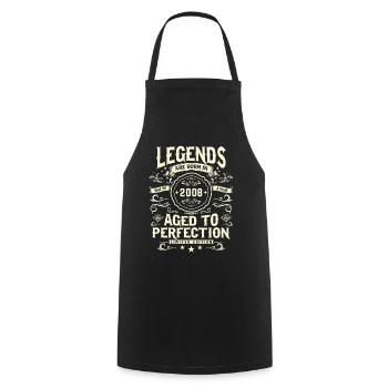 Legendary since 2008 - Cooking Apron - black - Front - AI Model Male 185 dark (185cm)