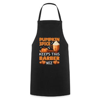 Cool Pumpkin Spice garde ce coiffeur agréable - Tablier de cuisine - noir - Devant - AI Model Male 185 dark (185cm)