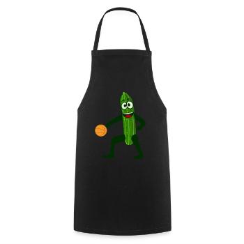 Cucumber plays basketball cucumbers - Cooking Apron - black - Front - AI Model Male 185 dark (185cm)