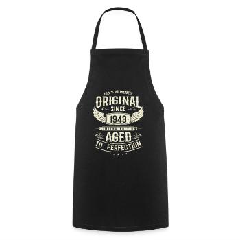Legendary vintage 1943 - Cooking Apron - black - Front - AI Model Male 185 dark (185cm)