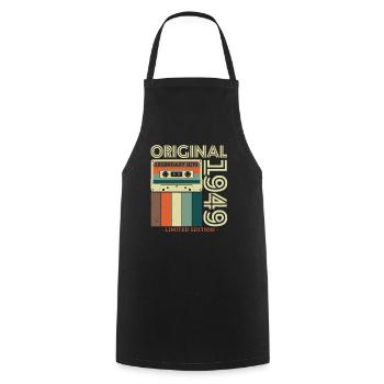 Chemise vintage classique 1949 - Tablier de cuisine - noir - Devant - AI Model Male 185 dark (185cm)