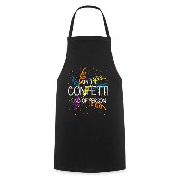 Konfetti Spruch Karneval Fasching - Kochschürze - Schwarz - Vorne - AI Model Male 185 dark (185cm)