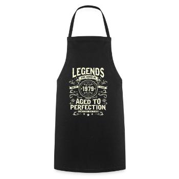 Millésime légendaire 1979 - Tablier de cuisine - noir - Devant - AI Model Male 185 dark (185cm)