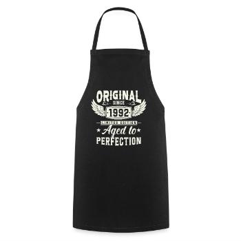 Retro Birthday Legend '92 - Cooking Apron - black - Front - AI Model Male 185 dark (185cm)